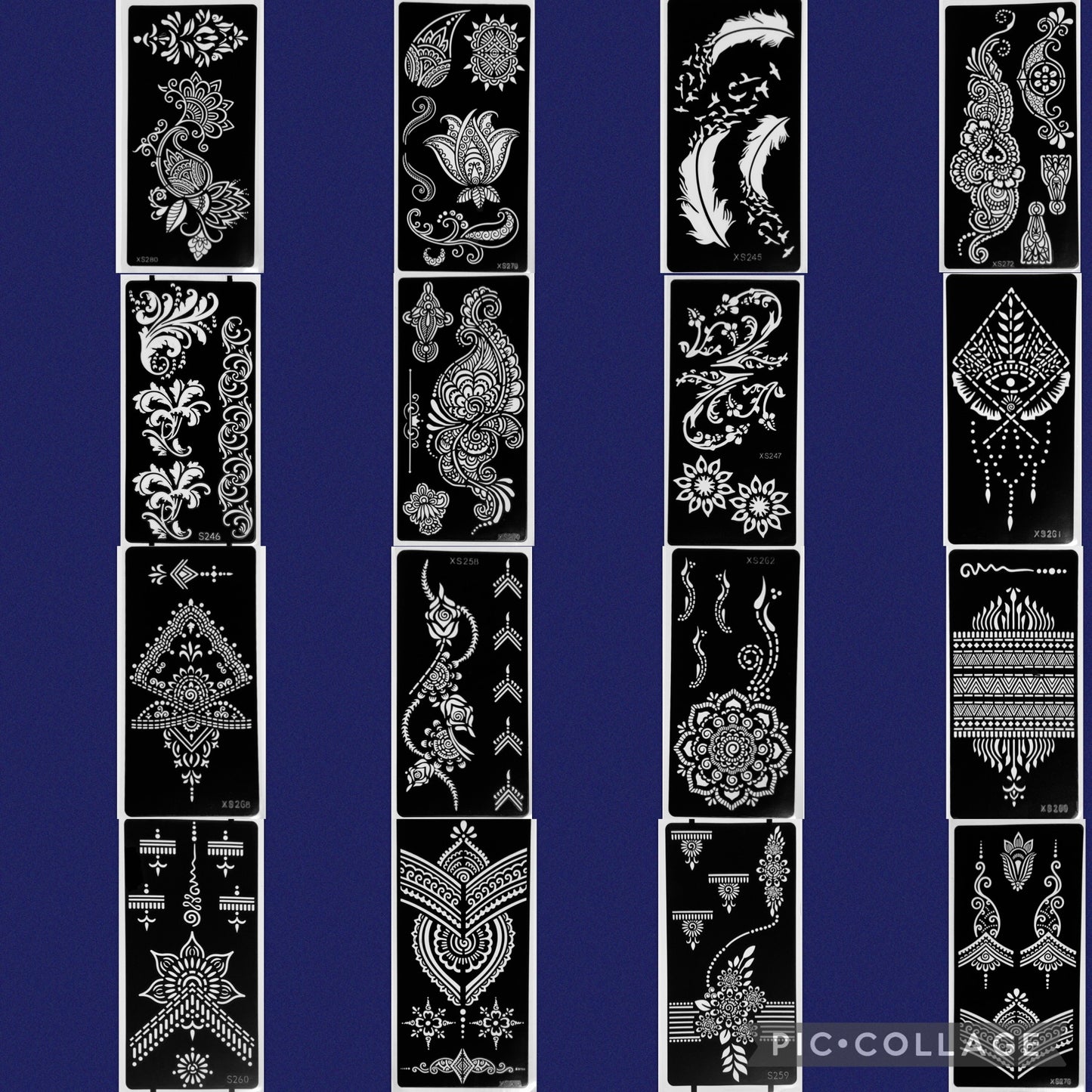 Set of 10 or 20 Random Henna Stencils | Stencil for Henna, Jagua, Glitter, Air Brush Temporary Tattoos | Mehndi Stencils