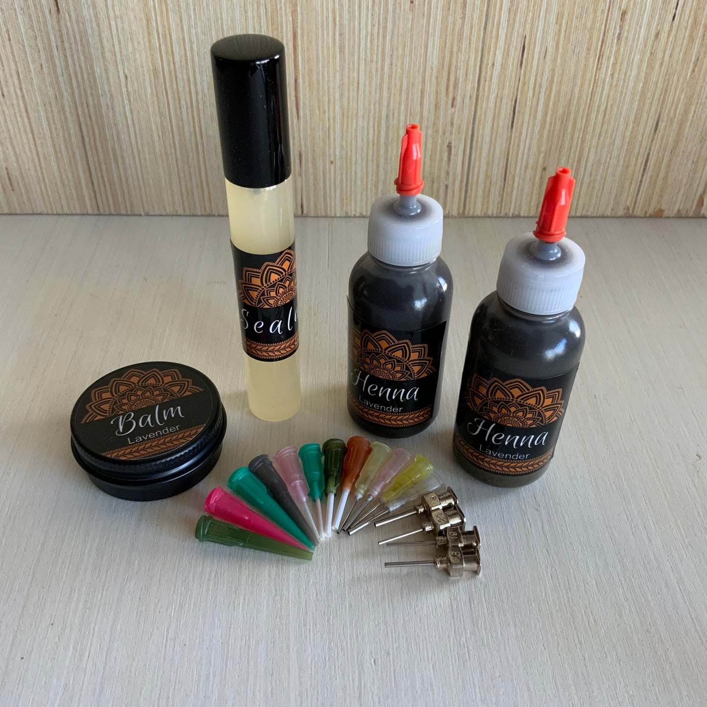 Henna Kit Bottles | 2 Henna Bottles, Aftercare Balm, Sealant, Designs & Instructions
