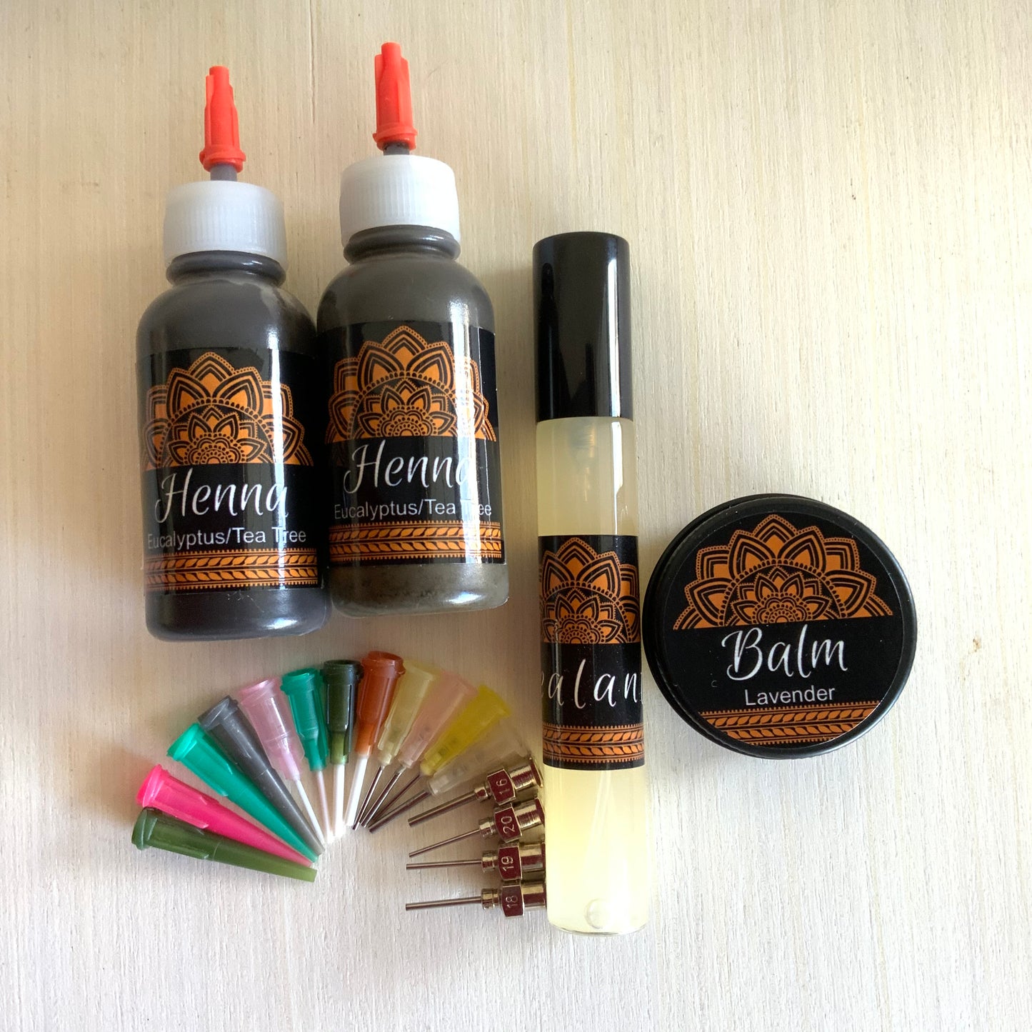 Henna Kit Bottles | 2 Henna Bottles, Aftercare Balm, Sealant, Designs & Instructions