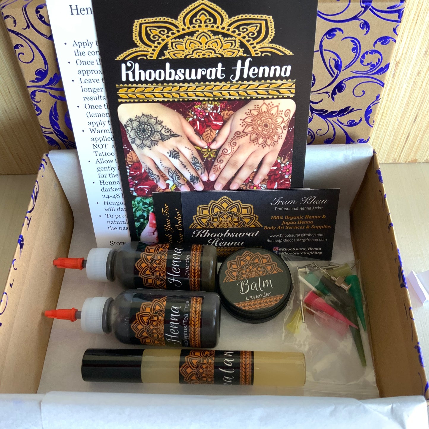 Henna Kit Bottles | 2 Henna Bottles, Aftercare Balm, Sealant, Designs & Instructions
