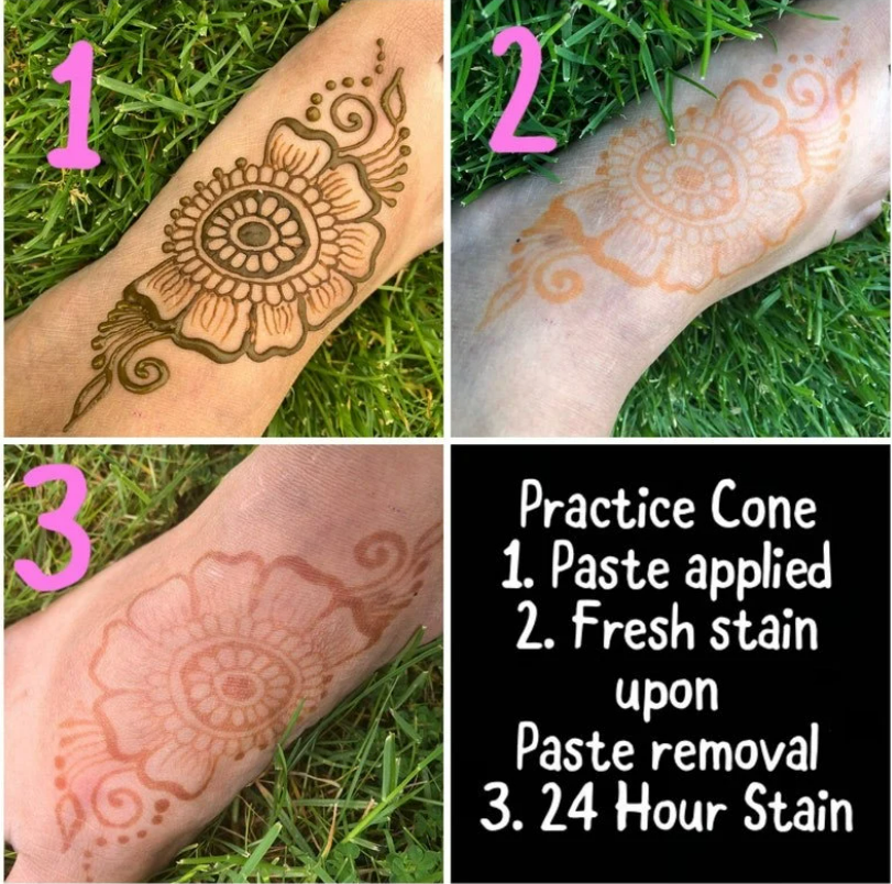 5 Pack Variety Henna, Jagua and Hengua Cones | Organic Prefilled Cones | BAQ (Body Art Quality) | Eucalyptus/Tea Tree, Lavender Henna Cones