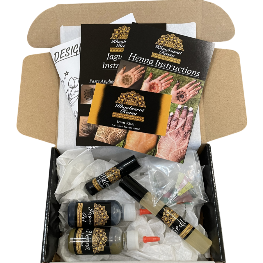 Combo Kit Bottles | 1 Jagua Gel and 1 Henna Bottle, Aftercare Balm, Sealant, Designs & Instructions (Copy)
