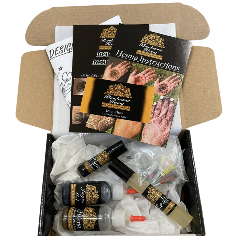 Combo Kit Bottles | 1 Jagua Gel and 1 Henna Bottle, Aftercare Balm, Sealant, Designs & Instructions (Copy)