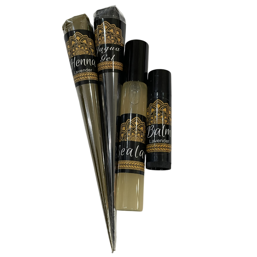 Jagua Gel and Henna Combo Kit | 2 Cones, Aftercare Balm, Sealant, Designs & Instructions |Organic Prefilled Cones