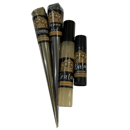 Jagua Gel and Henna Combo Kit | 2 Cones, Aftercare Balm, Sealant, Designs & Instructions |Organic Prefilled Cones