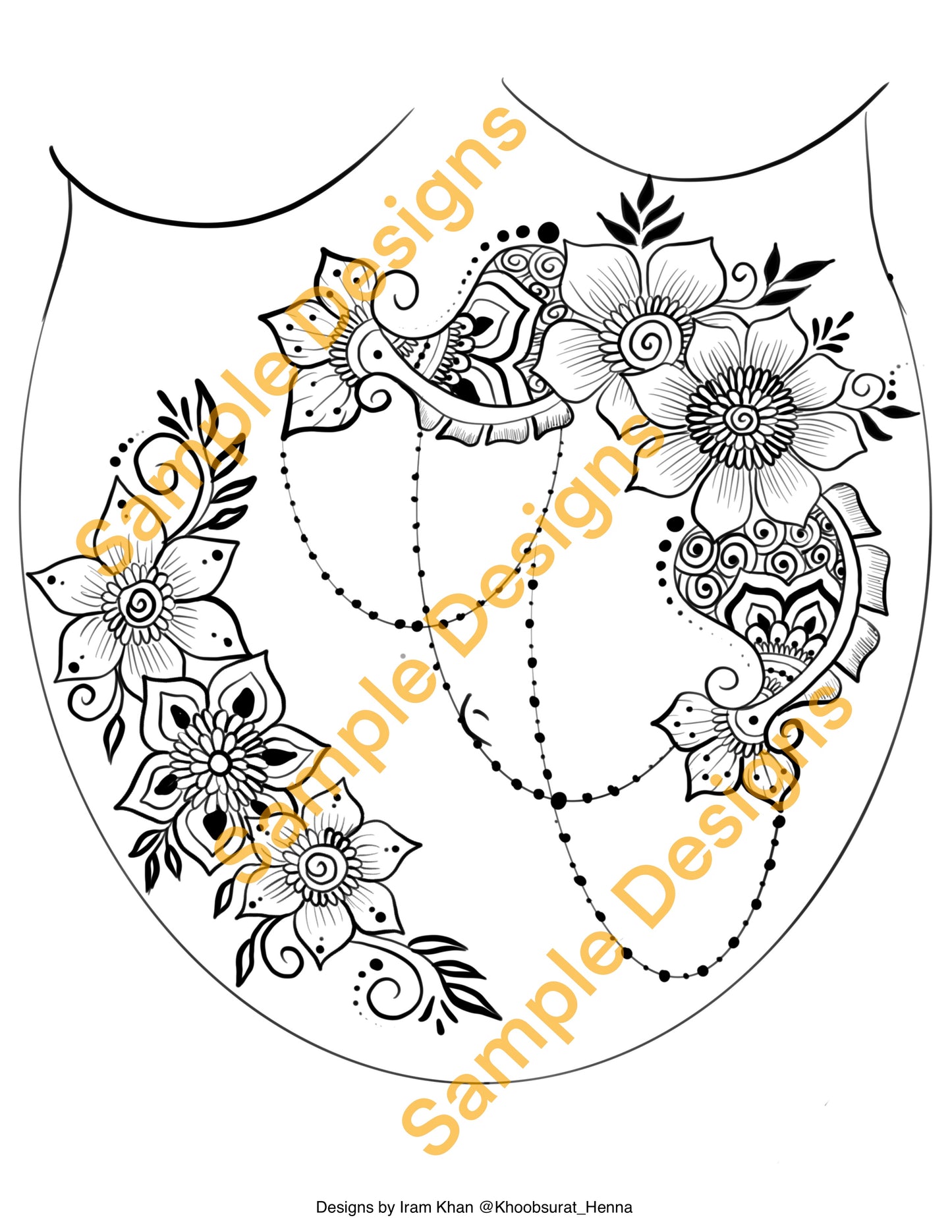 Henna Design Book with Over 100 Pages and Over 375 Designs PDF Digital Download