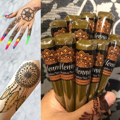 Set of 10 Henna Cones for the Price of 8 - 100% natural and handmade fresh weekly