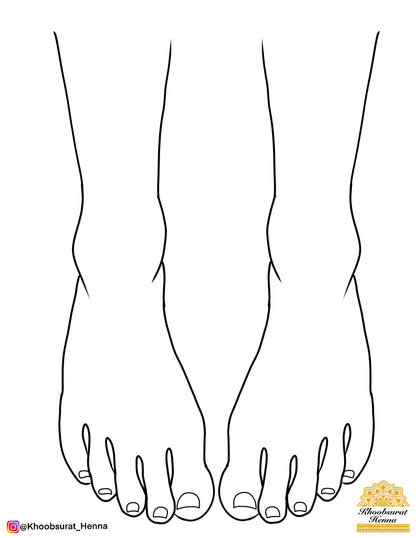 Henna Practice Sheets PDF File (Digital Download Only) 10 Styles to choose from | Henna Practice Hands, Feet, Mandala, Fingers, Grids, Board