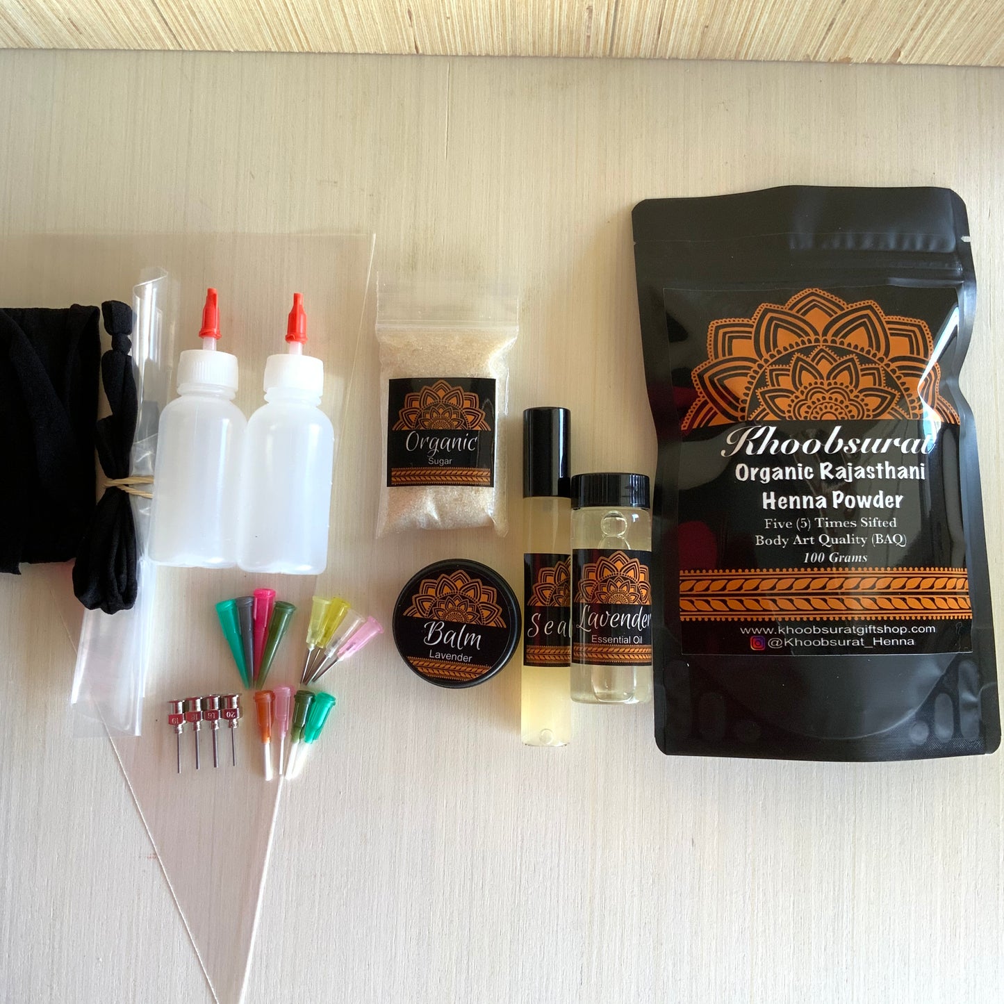 Ultimate DIY Henna Kit 100 Grams Henna Powder With Bottles, Aftercare Balm, Sealant, Instructions and Designs