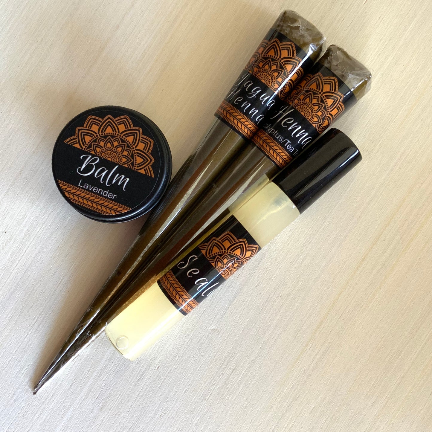 Combo Kit | 1 Hengua and 1 Henna Cone, Aftercare Balm, Sealant, Designs & Instructions