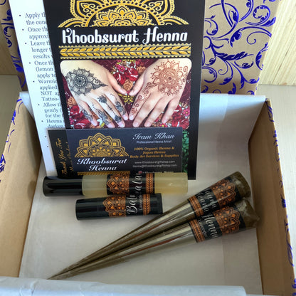 Combo Kit | 1 Hengua and 1 Henna Cone, Aftercare Balm, Sealant, Designs & Instructions