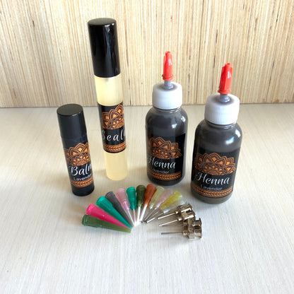 Henna Kit Bottles | 2 Henna Bottles, Aftercare Balm, Sealant, Designs & Instructions