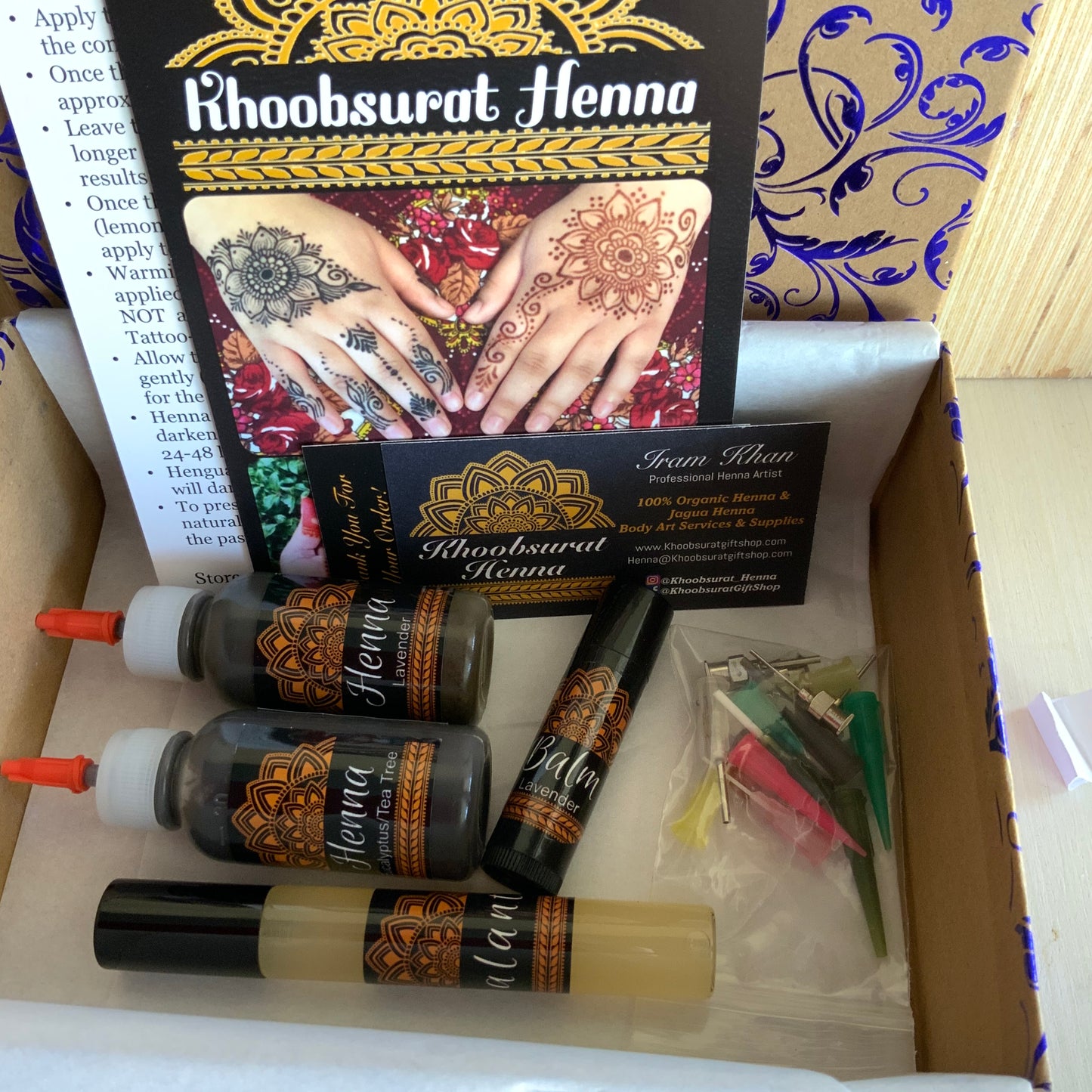 Henna Kit Bottles | 2 Henna Bottles, Aftercare Balm, Sealant, Designs & Instructions