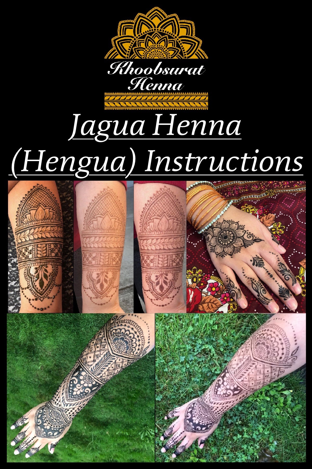 Combo Kit | 1 Hengua and 1 Henna Cone, Aftercare Balm, Sealant, Designs & Instructions