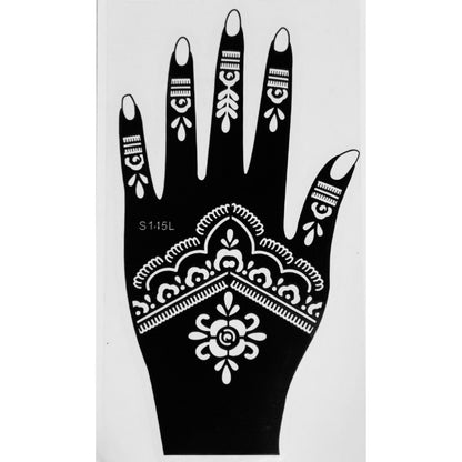 Style F-Stencils for Henna, Jagua, Glitter, Air Brush Temporary Tattoos | Mehndi Stencils