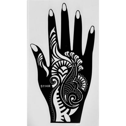 Style F-Stencils for Henna, Jagua, Glitter, Air Brush Temporary Tattoos | Mehndi Stencils