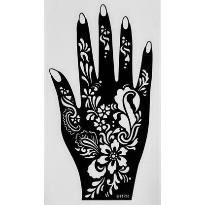 Style D-Stencils for Henna, Jagua, Glitter, Air Brush Temporary Tattoos | Mehndi Stencils