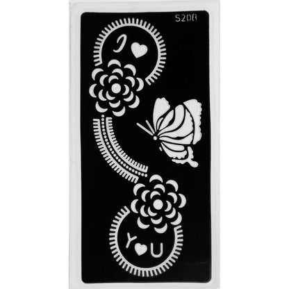 Style C-Stencils for Henna, Jagua, Glitter, Air Brush Temporary Tattoos | Mehndi Stencils