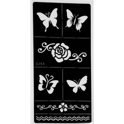 Style C-Stencils for Henna, Jagua, Glitter, Air Brush Temporary Tattoos | Mehndi Stencils