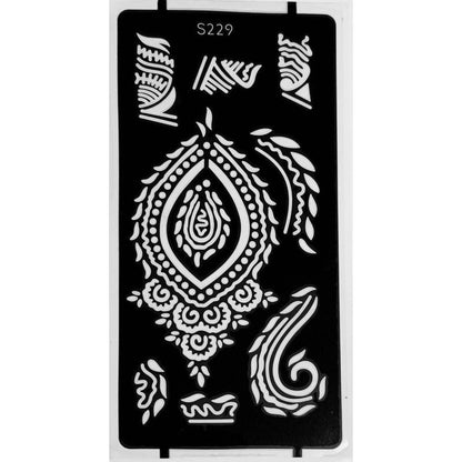 Style C-Stencils for Henna, Jagua, Glitter, Air Brush Temporary Tattoos | Mehndi Stencils
