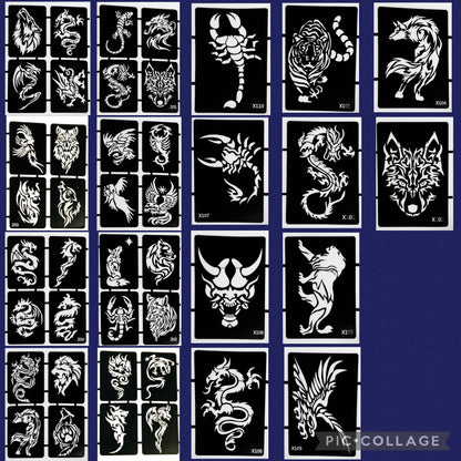 Style G-Stencils for Henna, Jagua, Glitter, Air Brush Temporary Tattoos | Mehndi Stencils