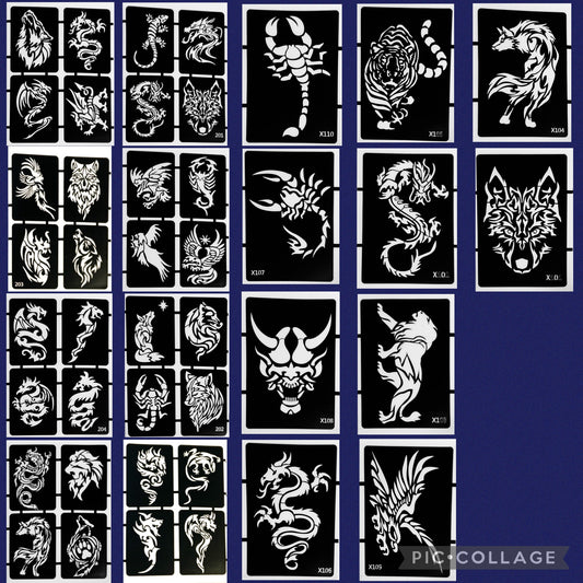 Style G-Stencils for Henna, Jagua, Glitter, Air Brush Temporary Tattoos | Mehndi Stencils
