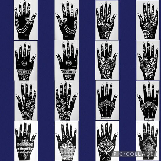 Style D-Stencils for Henna, Jagua, Glitter, Air Brush Temporary Tattoos | Mehndi Stencils