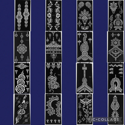 Style A-Stencils for Henna, Jagua, Glitter, Air Brush Temporary Tattoos | Mehndi Stencils