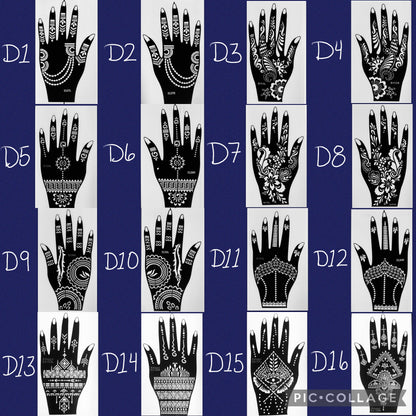 Style D-Stencils for Henna, Jagua, Glitter, Air Brush Temporary Tattoos | Mehndi Stencils