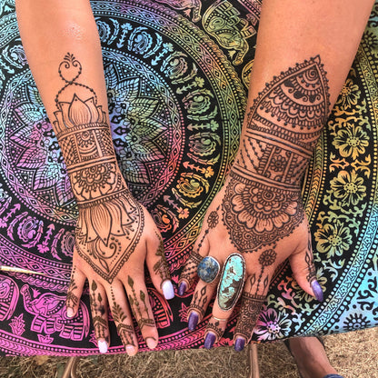 DIY Henna Kit | 2 Bottles with 16 Tips and Includes Aftercare Balm, Sealant, Designs & Instructions