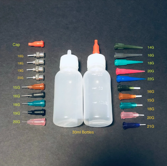 Applicator Bottles | Paint Bottles | Henna Bottle | Squeeze Glue Bottles | Craft Tools | 4 Pieces to Full Set (23 Pieces) | 30ml Bottle