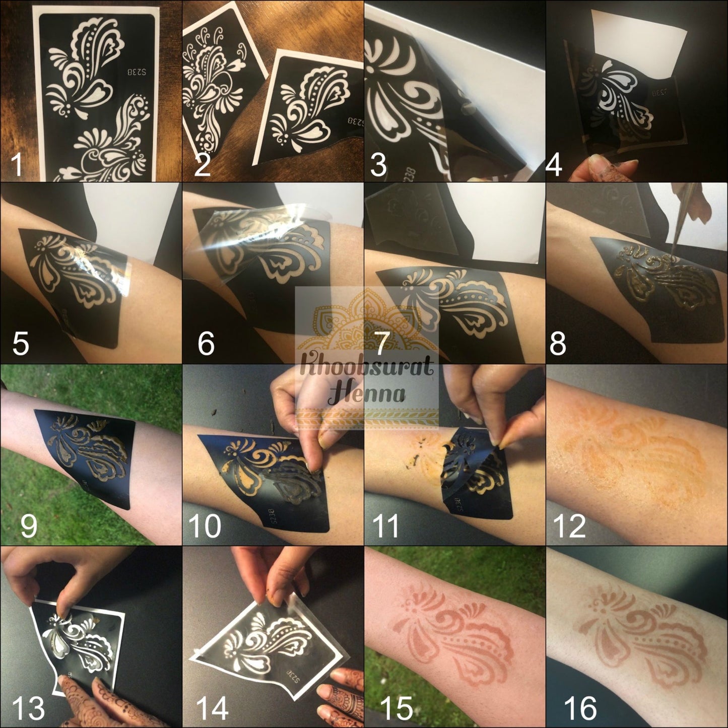 Styles B-Stencils for Henna, Jagua, Glitter, Air Brush Temporary Tattoos | Mehndi Stencils