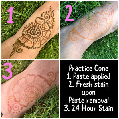 Practice Henna Cones | Made with NO Essential Oils | 100% Natural Beginners Henna