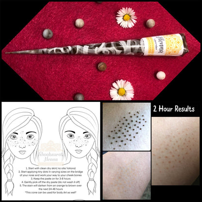 Henna Freckles Cone |Temporary Faux Henna Freckles | Organic Lavender Henna Cone | Henna Freckle Kit